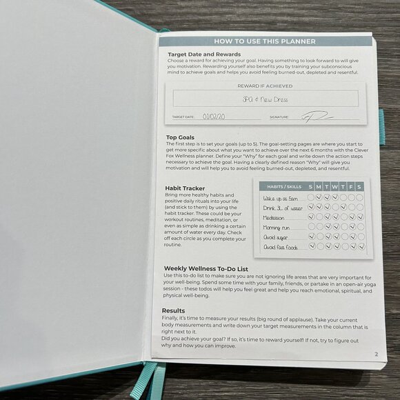 NEW Clever Fox Wellness Planner Goal Setting Journal Habit Tracker Stickers - Picture 3 of 11